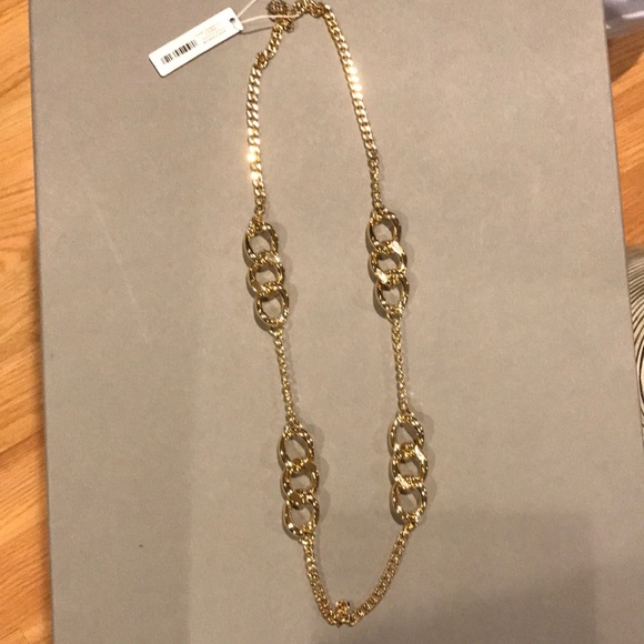 NWT Ann Taylor 30 inch Pave Link Necklace - Picture 1 of 5